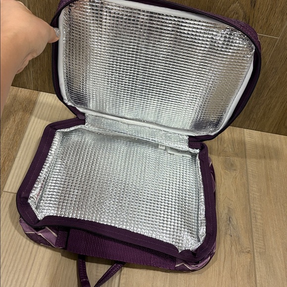 Thirty one Purple Plum Chevron Set Cool Case Thermal Lunchbox Everyday Wristlet - Picture 2 of 6